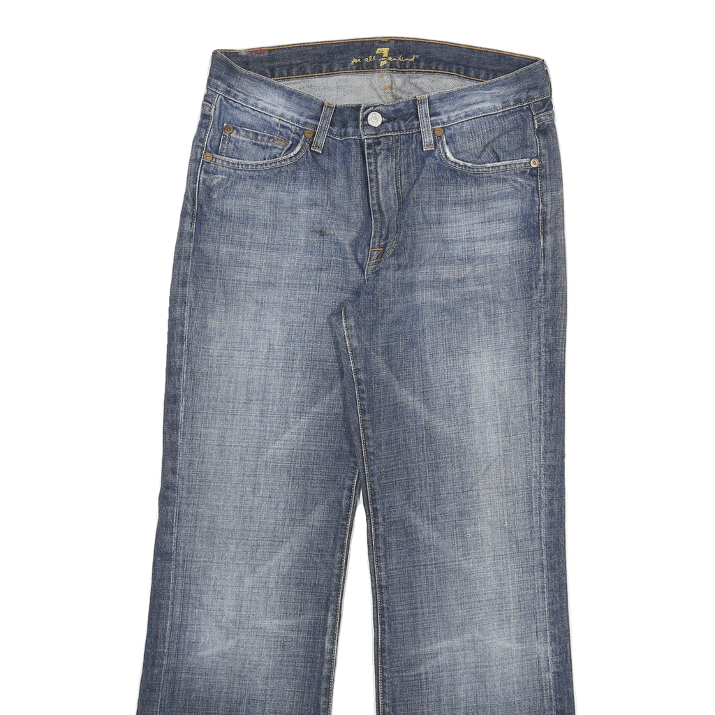 7 FOR ALL MANKIND Womens Regular Fit Blue Denim Flared Cotton Blend W29 L28