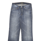 7 FOR ALL MANKIND Womens Regular Fit Blue Denim Flared Cotton Blend W29 L28