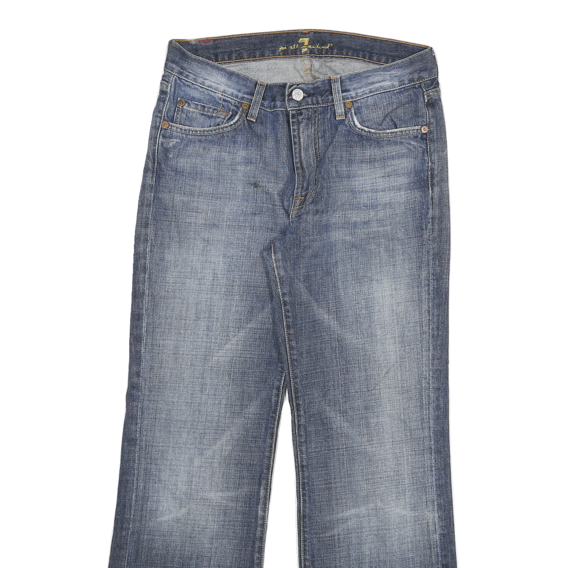 7 FOR ALL MANKIND Womens Regular Fit Blue Denim Flared Cotton Blend W29 L28