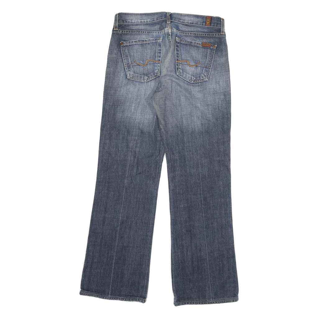 7 FOR ALL MANKIND Womens Regular Fit Blue Denim Flared Cotton Blend W29 L28