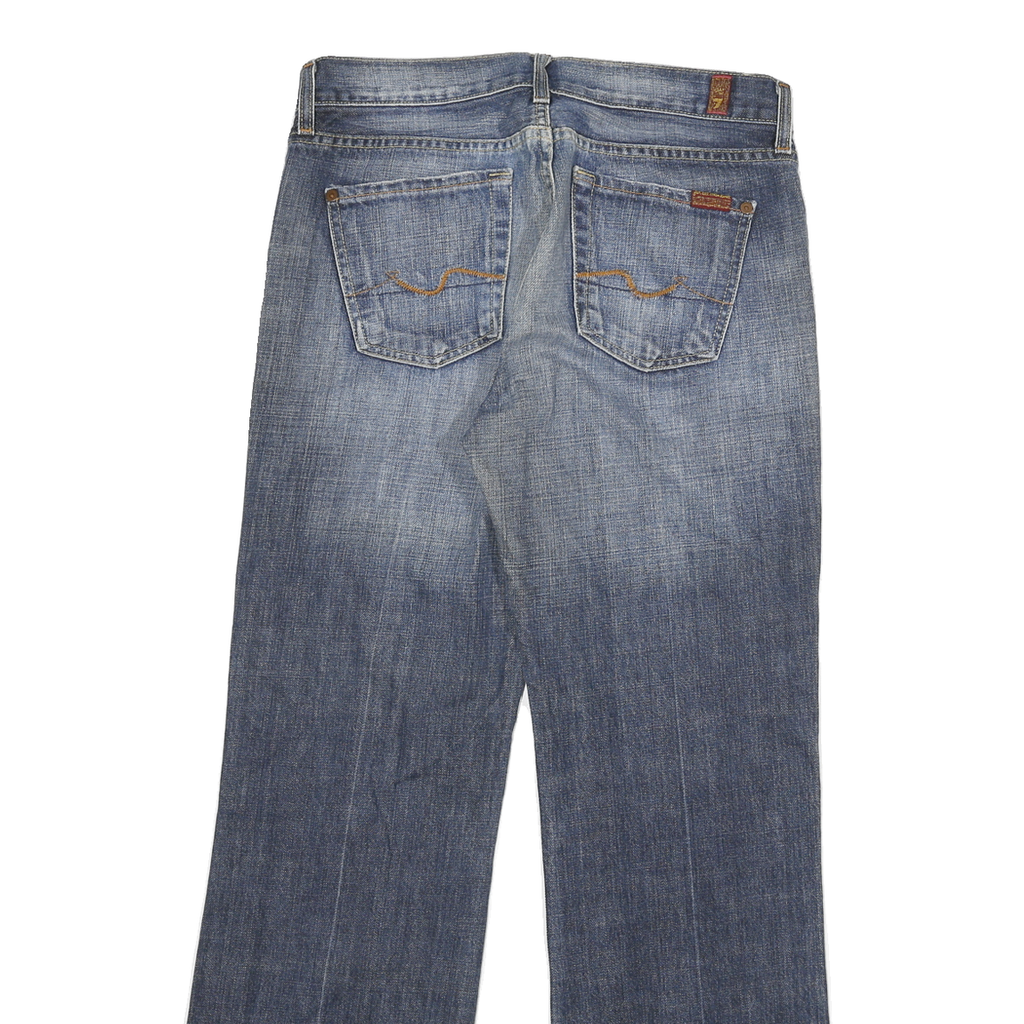 7 FOR ALL MANKIND Womens Regular Fit Blue Denim Flared Cotton Blend W29 L28