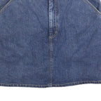 Gloria Vanderbilt Womens Blue Denim Mini Cotton Blend Skort L Pockets Zip Casual
