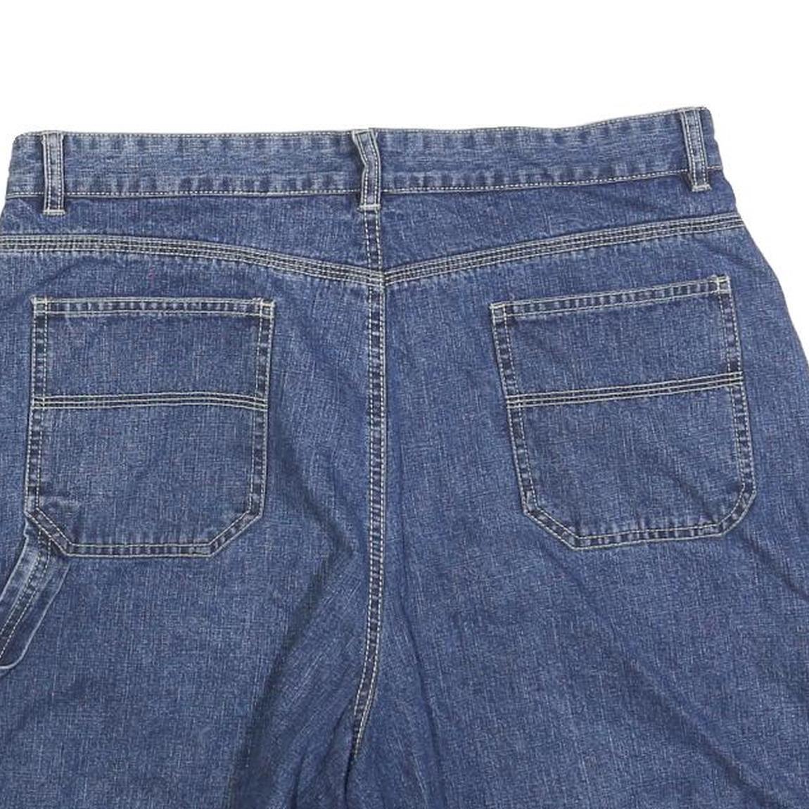 Gloria Vanderbilt Womens Blue Denim Mini Cotton Blend Skort L Pockets Zip Casual