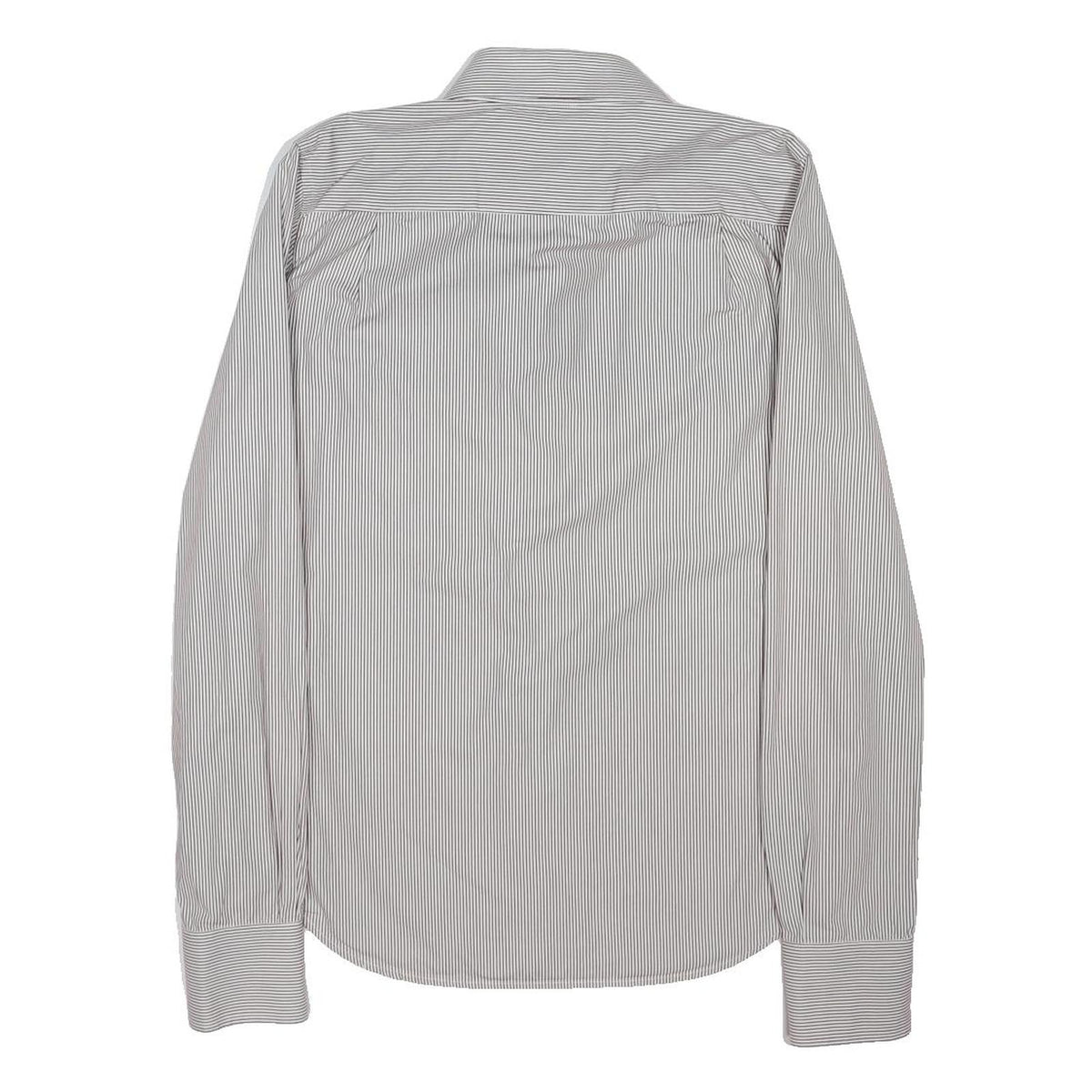 SUPERDRY Mens White & Grey Striped Shirt M Button Down Cotton Casual
