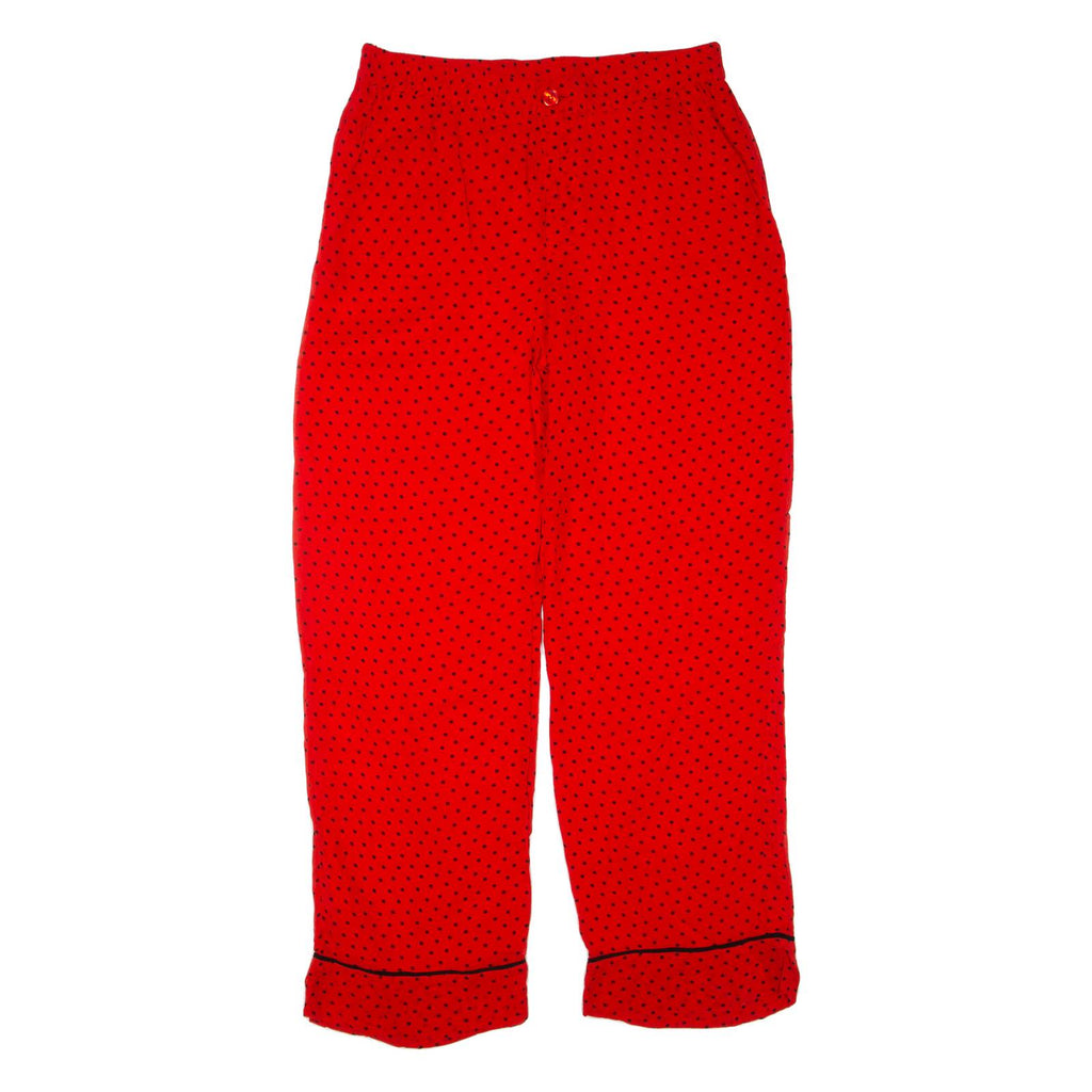 GANNI Spotted Womens Trousers Red Regular Wide-Leg W34 L30