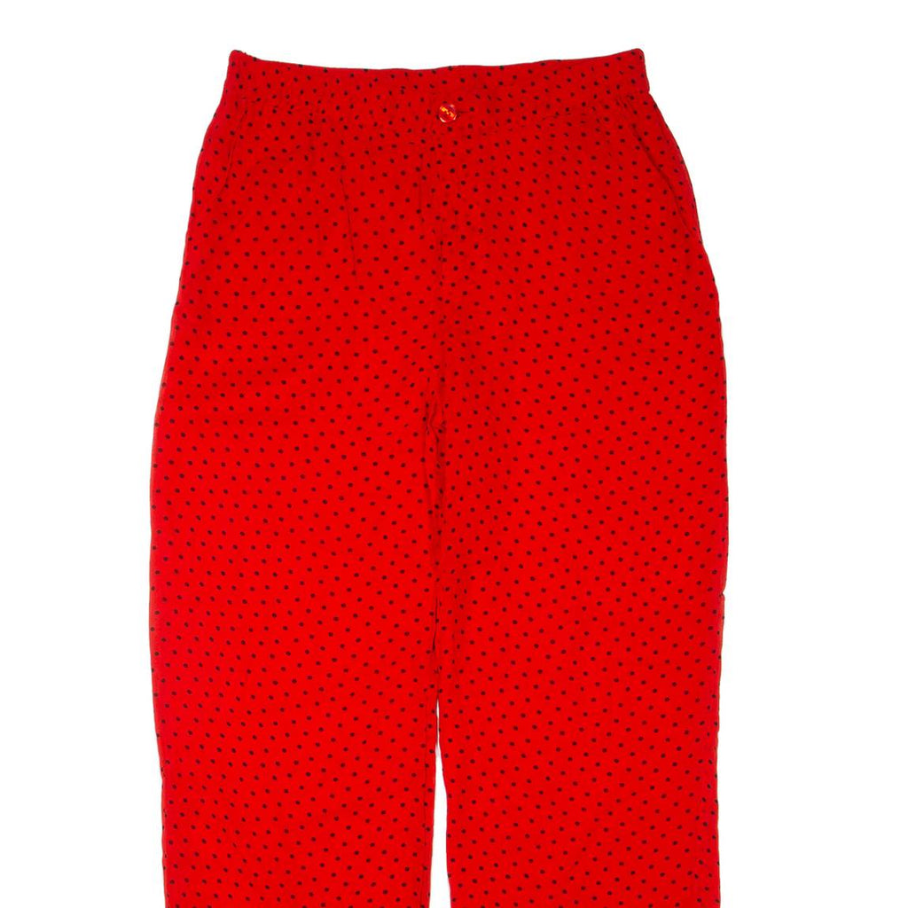 GANNI Spotted Womens Trousers Red Regular Wide-Leg W34 L30
