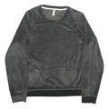 OVS Womens Black Velvet Patterned Jumper Round Neck Basic Knit Size S Heart
