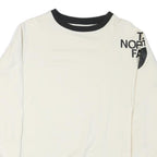 THE NORTH FACE Womens White & Black Crew Neck S Cotton Blend Sweatshirt Outdoor