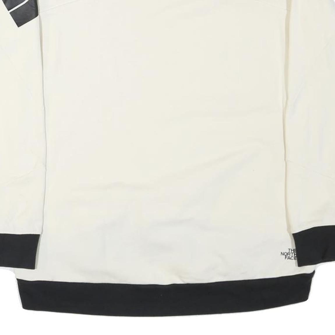 THE NORTH FACE Womens White & Black Crew Neck S Cotton Blend Sweatshirt Outdoor