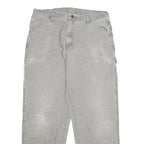 DICKIES Mens Jeans Grey Regular Straight Denim W34 L33 Workwear Zip Closure