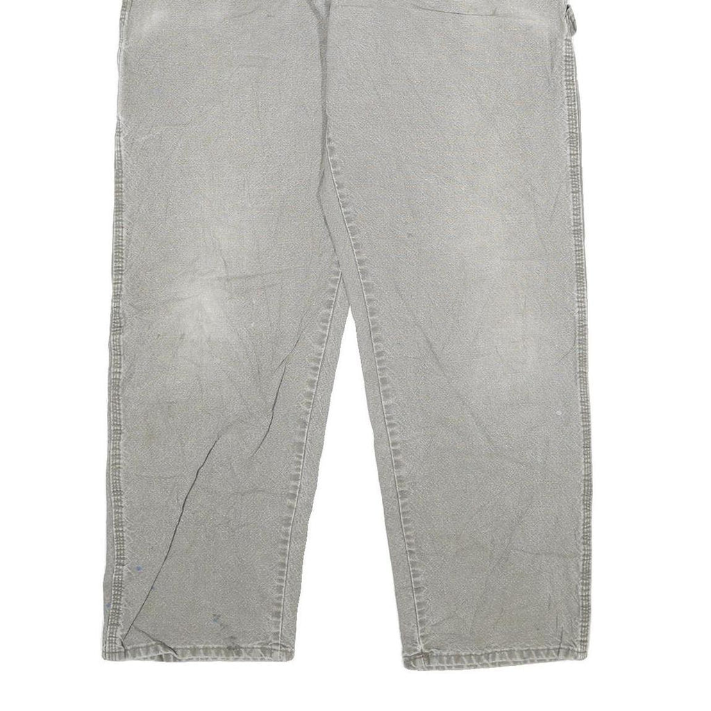 DICKIES Mens Jeans Grey Regular Straight Denim W34 L33 Workwear Zip Closure