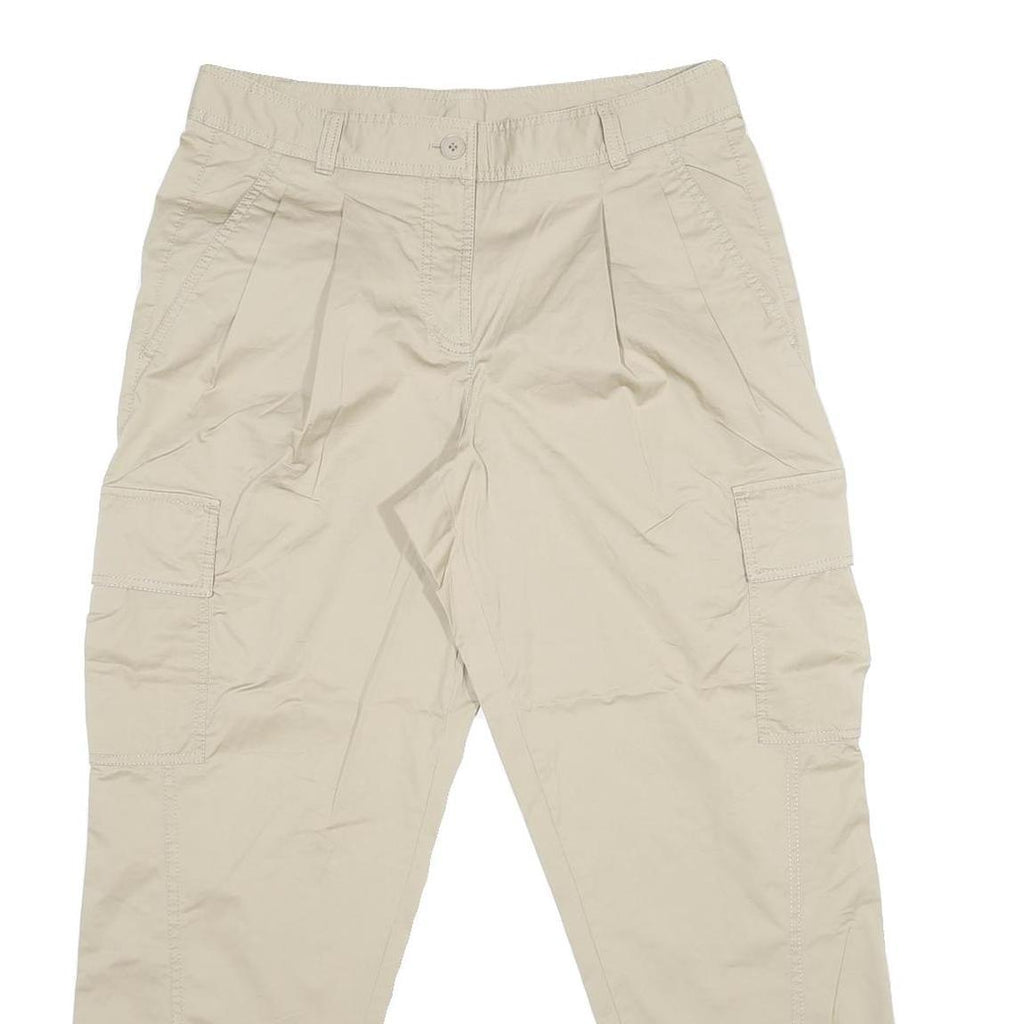 DKNY Womens Beige Regular Cargo Zip Trousers W30 L27 Classic Casual Comfort