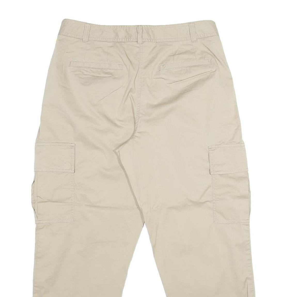 DKNY Womens Beige Regular Cargo Zip Trousers W30 L27 Classic Casual Comfort