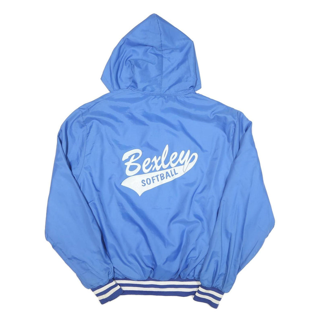 HOLLOWAY Mens Blue Bexley Softball Zip Hooded Jacket L Polyester Woven Casual