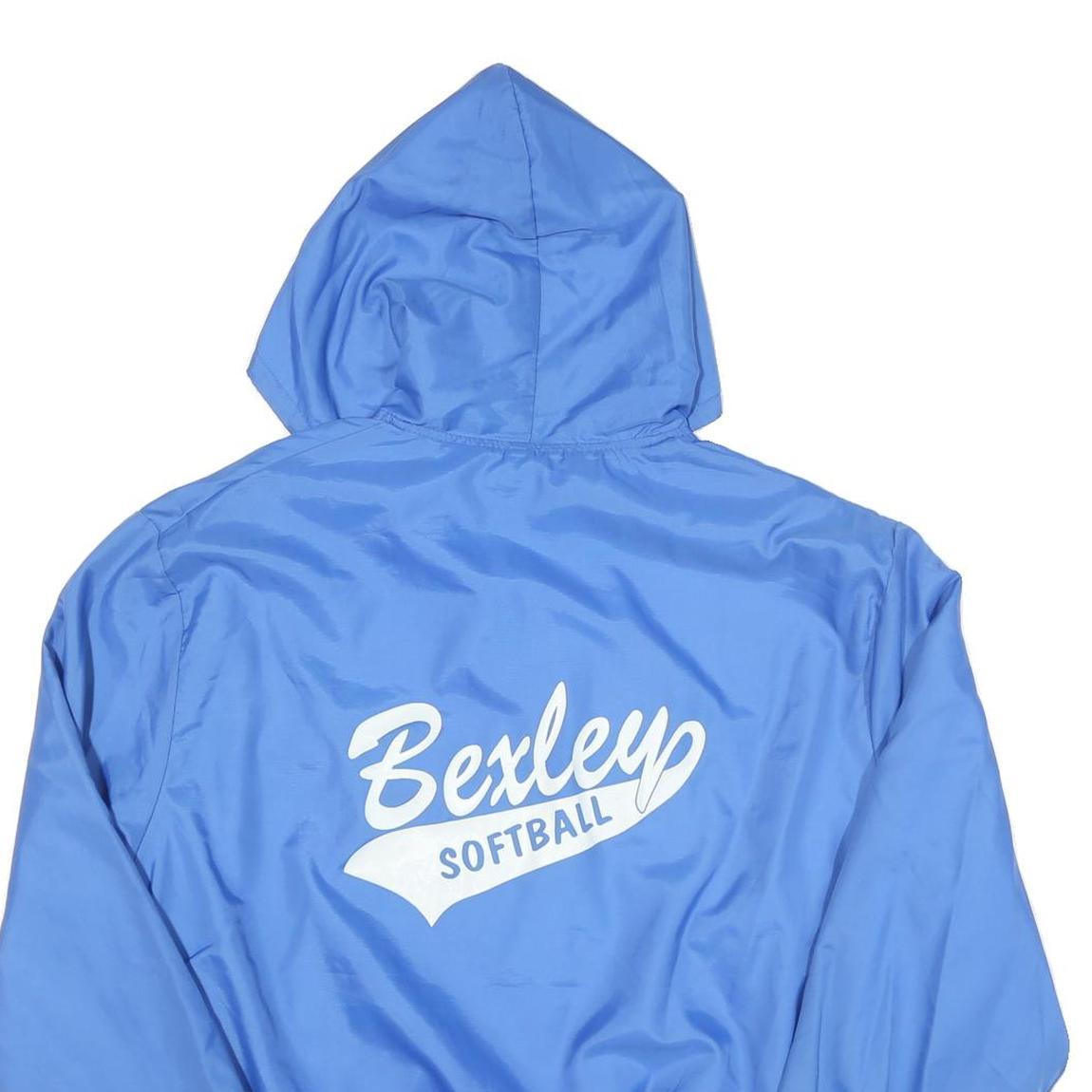 HOLLOWAY Mens Blue Bexley Softball Zip Hooded Jacket L Polyester Woven Casual