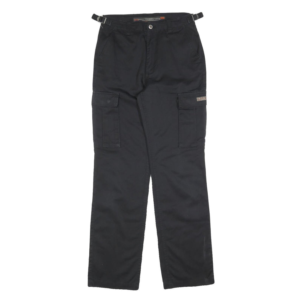 TEDDYS Womens Cotton Blend Black Regular Fit Casual Trousers W28 L32 Utility