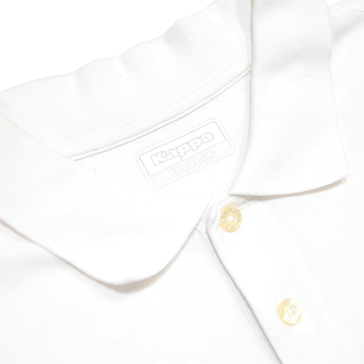 KAPPA Mens White Short Sleeve Plain Polo Shirt 2XL Cotton Classic Sportswear