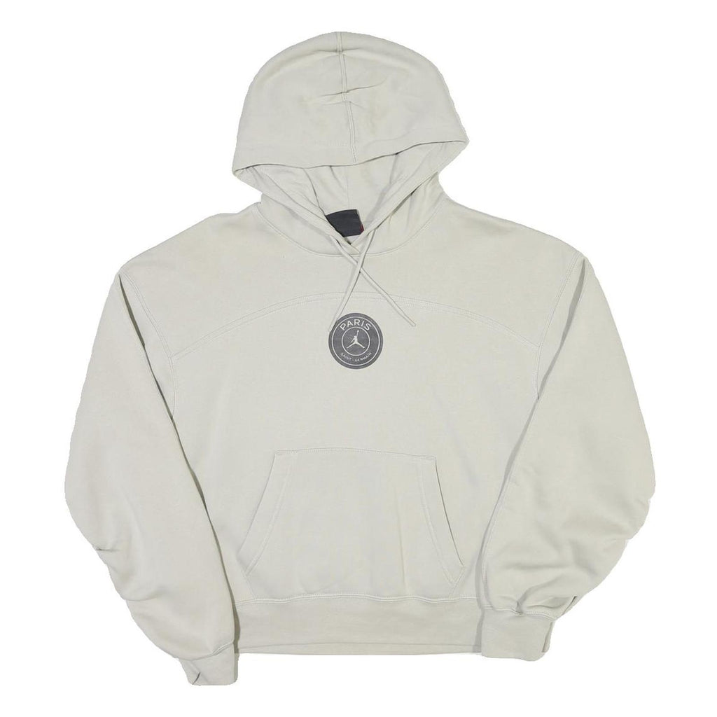 NIKE Womens White Paris Round Logo Pullover Hoodie XS Casual Sweatshirt