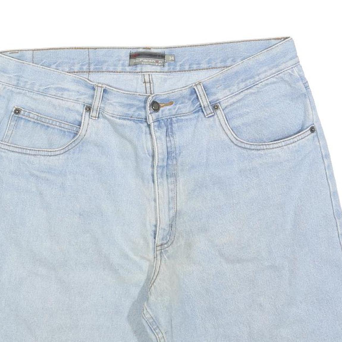 MCPANTHON Mens Shorts Blue Denim L W34 Casual Cotton Summer