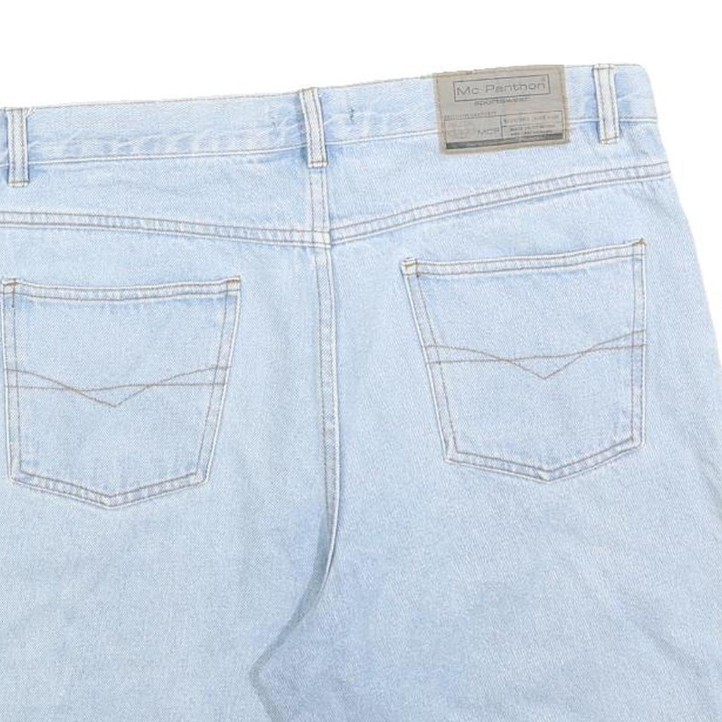 MCPANTHON Mens Shorts Blue Denim L W34 Casual Cotton Summer