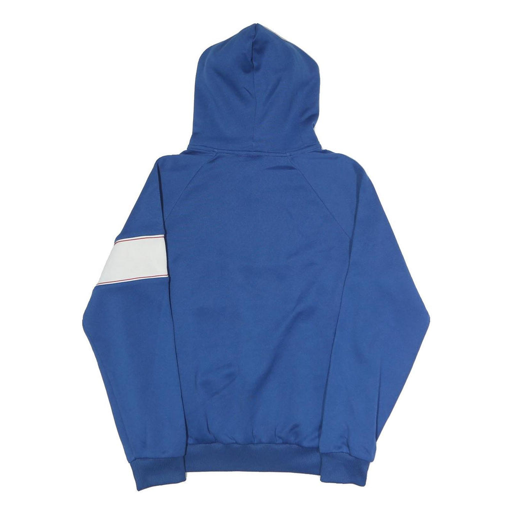 ADIDAS Womens Blue & White Hoodie Jacket UK 14 Polyester Blend Zip Casual