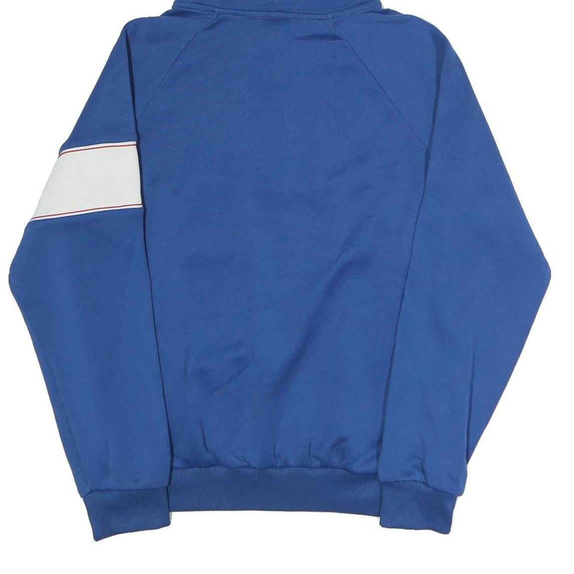 ADIDAS Womens Blue & White Hoodie Jacket UK 14 Polyester Blend Zip Casual