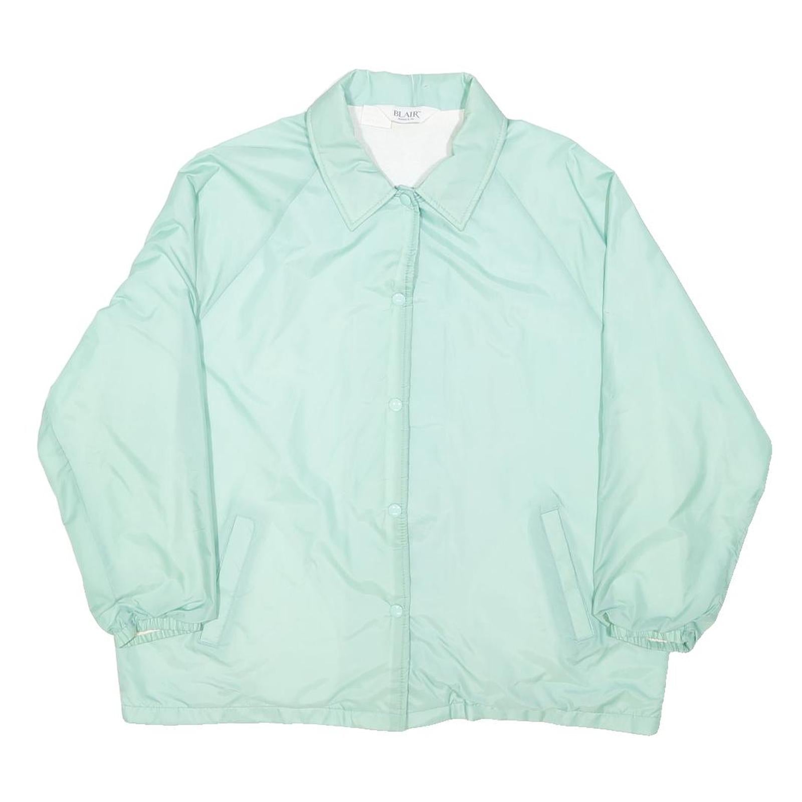 BLAIR Womens Mint Green Jacket XL Polyester Blend Button Casual Outerwear