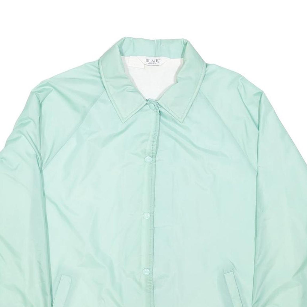 BLAIR Womens Mint Green Jacket XL Polyester Blend Button Casual Outerwear