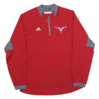 ADIDAS Mens Red & Grey Athletic Training Jacket M Polyester Zip Plain Sportswear