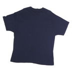 CHAMPION Mens Navy Blue Cotton T-Shirt XL Short Sleeve Crew Neck Logo Print