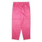 Womens Cotton Blend Pink Relaxed Tapered Trousers W32 L27 Casual Comfort