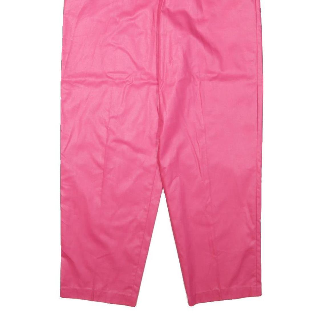 Womens Cotton Blend Pink Relaxed Tapered Trousers W32 L27 Casual Comfort