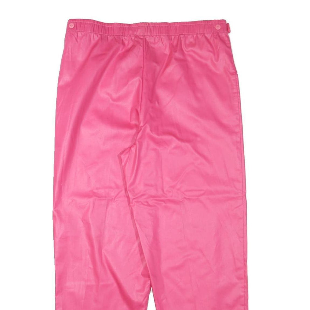 Womens Cotton Blend Pink Relaxed Tapered Trousers W32 L27 Casual Comfort