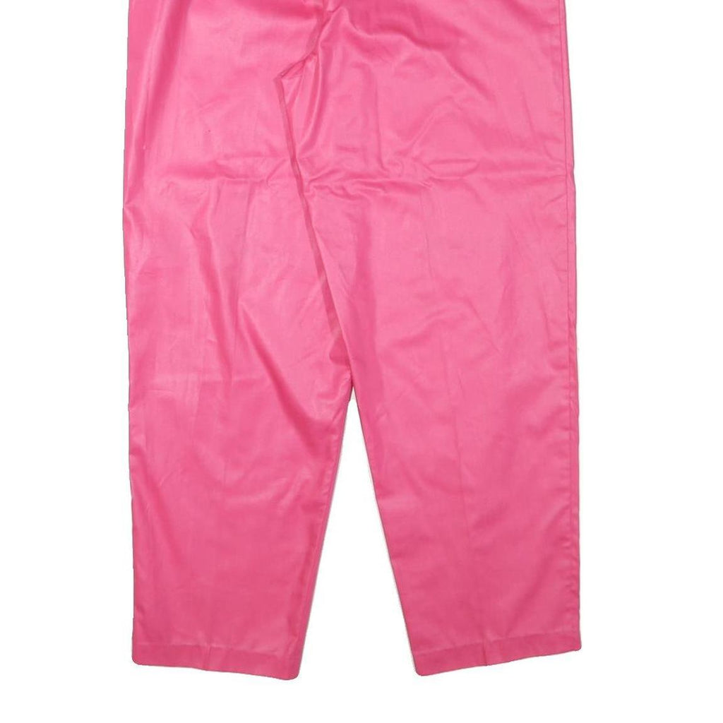 Womens Cotton Blend Pink Relaxed Tapered Trousers W32 L27 Casual Comfort