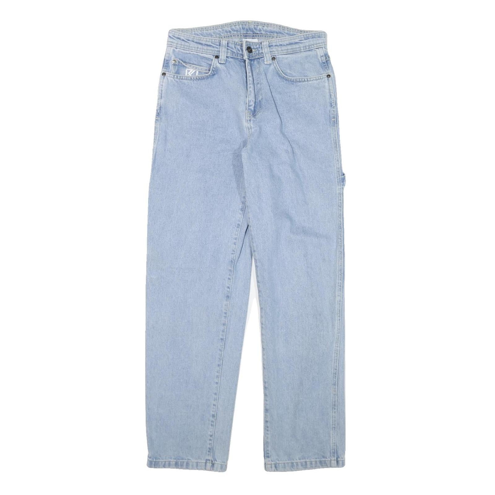KARL KANI Womens Jeans Blue Relaxed Straight Denim Light W28 L30 Casual Urban