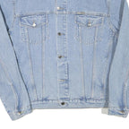 HENSON AND HENSON Mens Blue Denim Jacket L Cotton Blend Classic Button Fastening