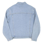 HENSON AND HENSON Mens Blue Denim Jacket L Cotton Blend Classic Button Fastening