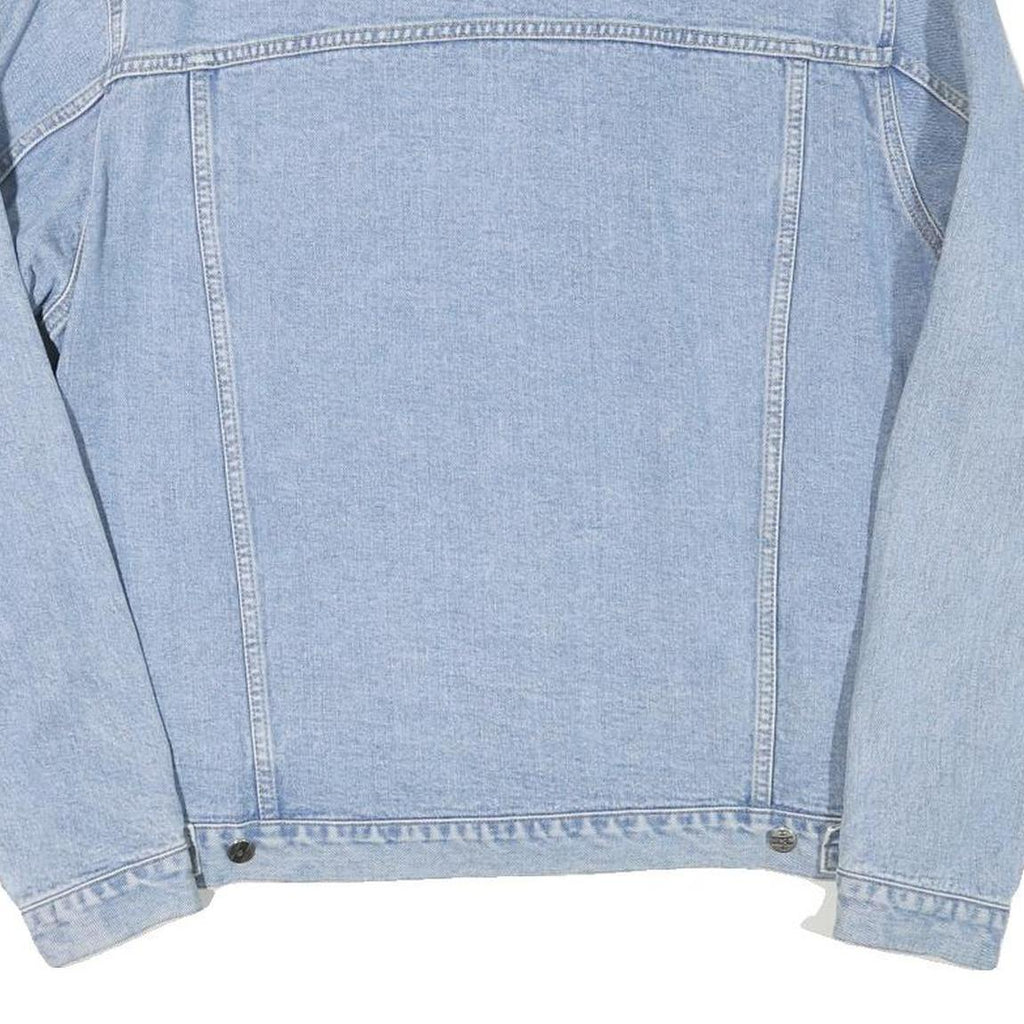 HENSON AND HENSON Mens Blue Denim Jacket L Cotton Blend Classic Button Fastening