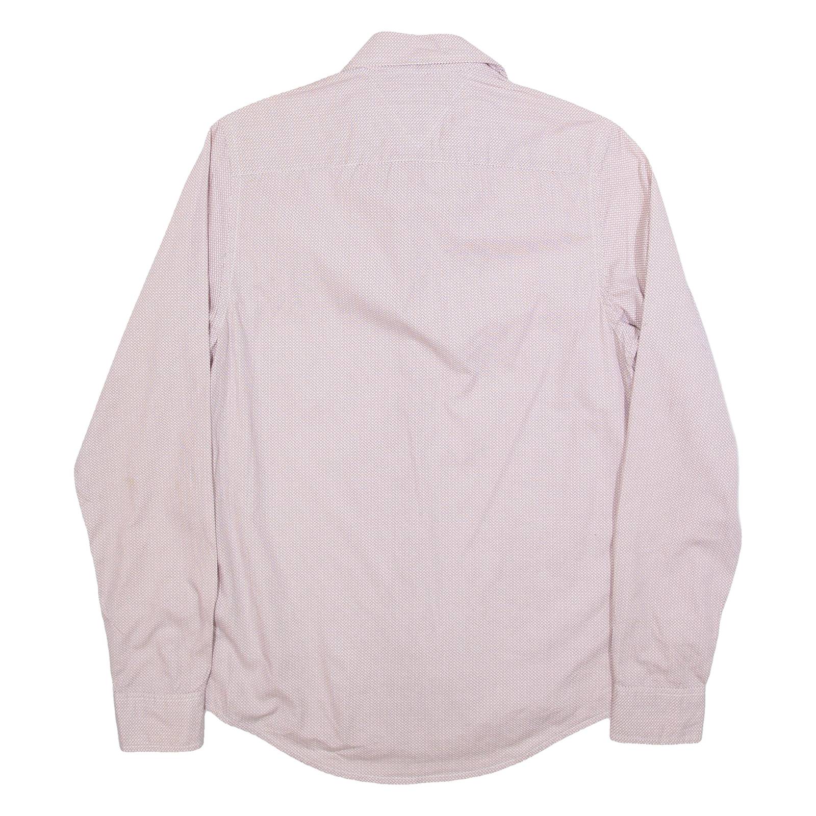 TOMMY HILFIGER Mens Shirt Pink Spotted Long Sleeve XS