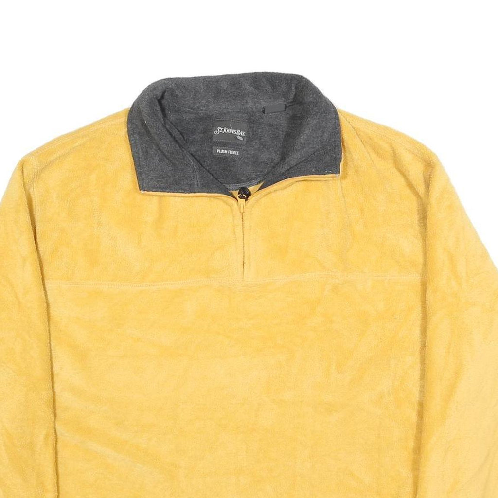 ST JOHNS BAY Mens Yellow Plush Fleece Jumper Long Sleeve Half Zip XL Soft Warm