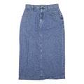 LEE Womens Blue Denim Midi Skirt Cotton Blend M Classic Straight Style Zip