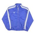 ADIDAS Mens Blue White Track Jacket L Nylon Plain Zip Casual Sportswear