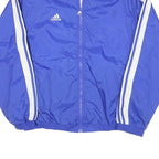 ADIDAS Mens Blue White Track Jacket L Nylon Plain Zip Casual Sportswear