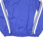 ADIDAS Mens Blue White Track Jacket L Nylon Plain Zip Casual Sportswear