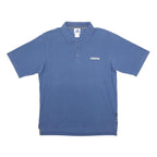 ADIDAS Mens Blue Short Sleeve Plain M Cotton Blend Polo Shirt Casual Sportswear