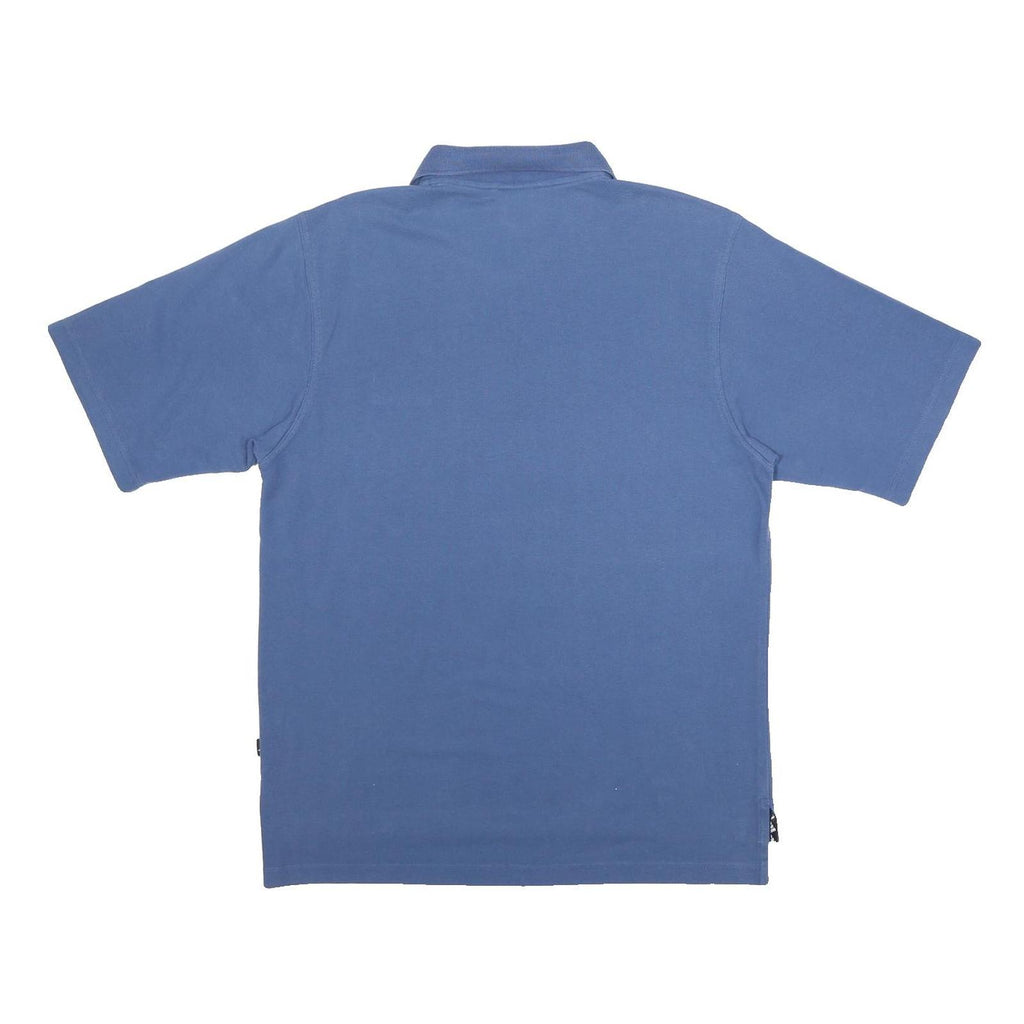ADIDAS Mens Blue Short Sleeve Plain M Cotton Blend Polo Shirt Casual Sportswear