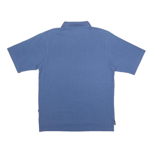 ADIDAS Mens Blue Short Sleeve Plain M Cotton Blend Polo Shirt Casual Sportswear
