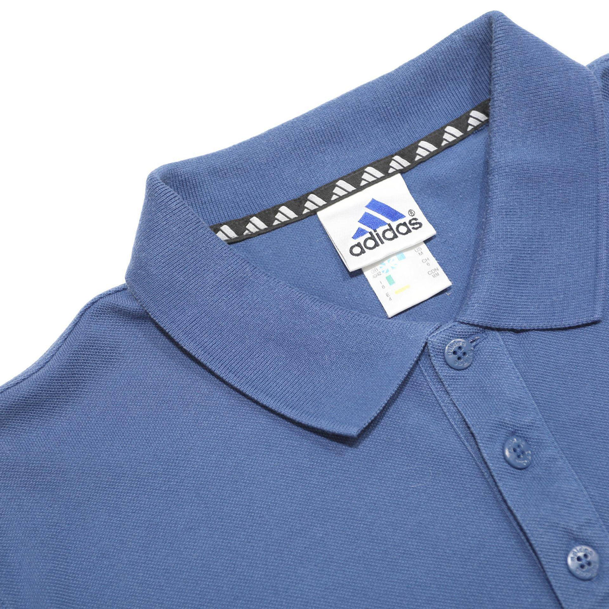ADIDAS Mens Blue Short Sleeve Plain M Cotton Blend Polo Shirt Casual Sportswear