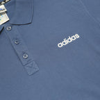 ADIDAS Mens Blue Short Sleeve Plain M Cotton Blend Polo Shirt Casual Sportswear
