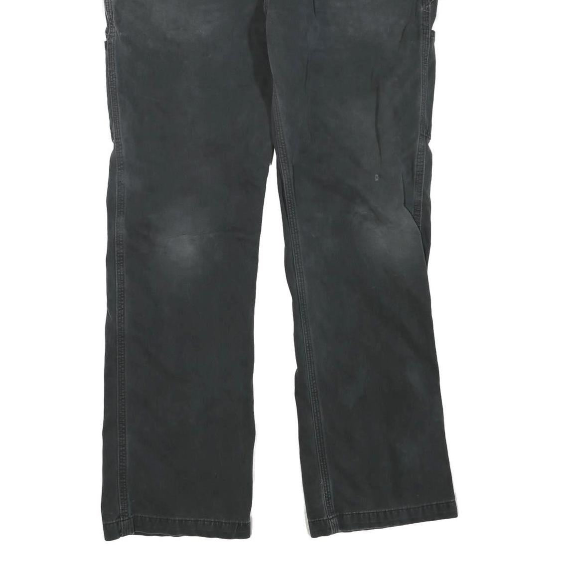 CARHARTT Mens Black Cotton Blend Regular Fit Straight Leg Trousers W36 L32